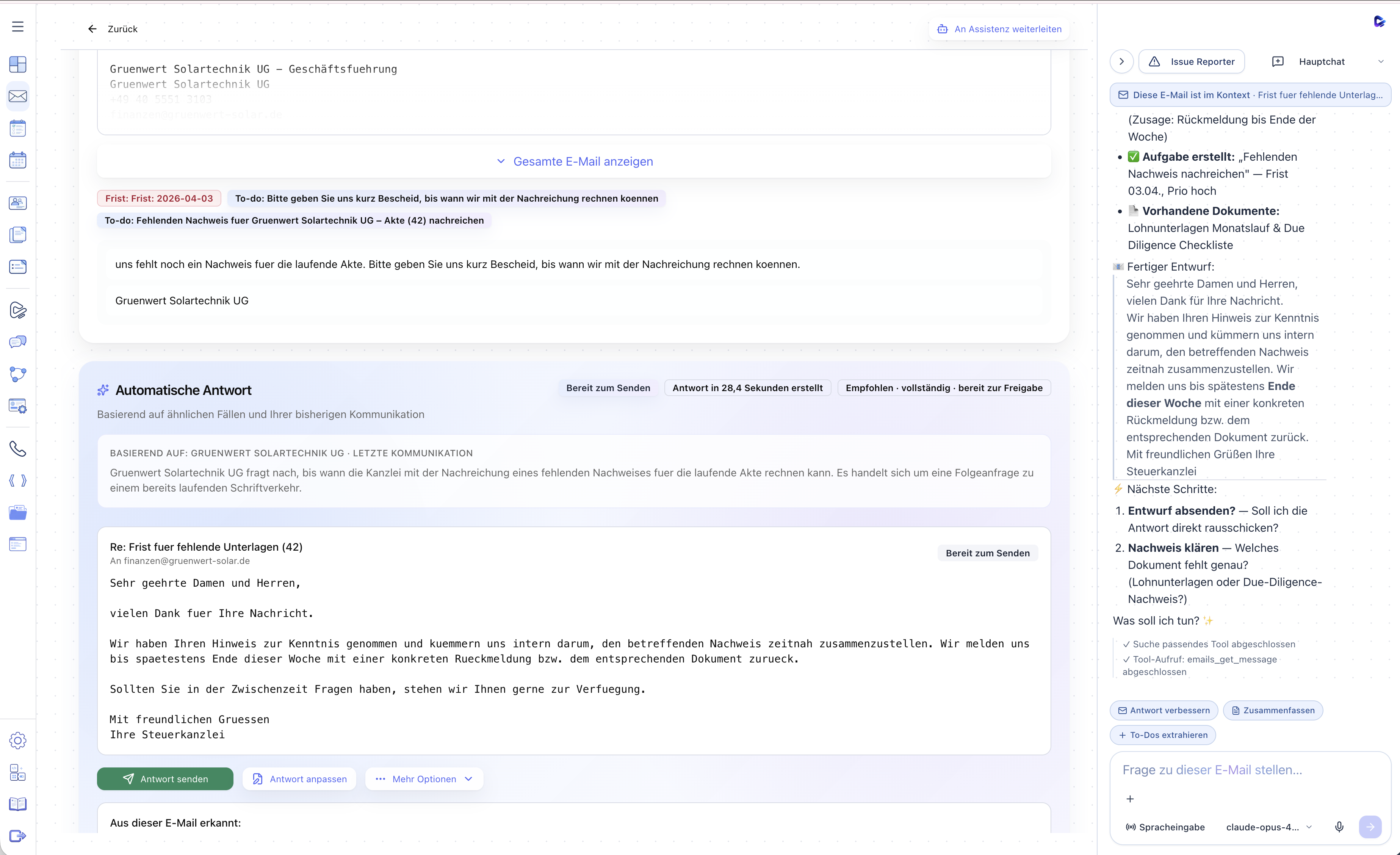 Clapilot E-Mail Antwort